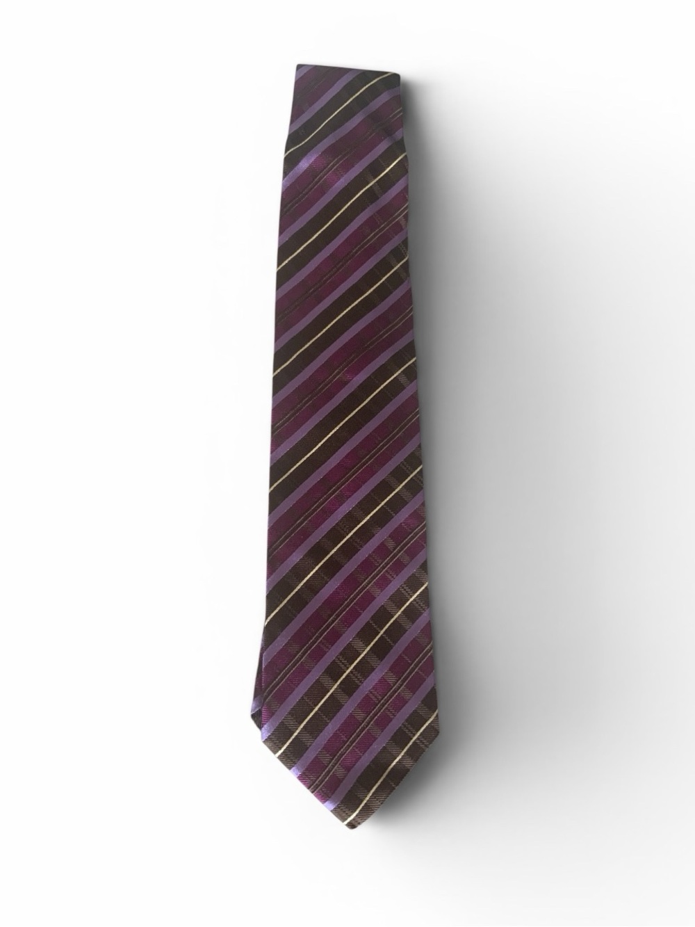Brown and Purple Striped Men's Tie